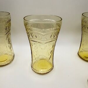 Federal Glass Patrician Spoke 12oz Amber Yellow Depression Glass 6 available